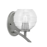 Kurve 1 Light Ribbed Glass Wall Sconce 8 Inch Tall by Toltec - 3721-51