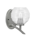 Kurve 1 Light Ribbed Glass Wall Sconce 8 Inch Tall by Toltec - 3721-51