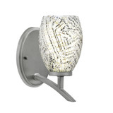 Kurve 1 Light Fusion Glass Wall Sconce 8.25 Inch Tall by Toltec - 3721-505