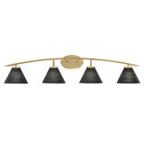Kurve 4 Light Steel Vanity Light 8.75 Inch Tall by Toltec - 3724-NAB-4059