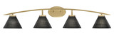 Kurve 4 Light Steel Vanity Light 8.75 Inch Tall by Toltec - 3724-NAB-4059