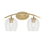 Kurve 2 Light Steel Vanity Light 18.25 Inch Length by Toltec - 3722-48