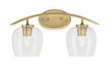Kurve 2 Light Steel Vanity Light 18.25 Inch Length by Toltec - 3722-48