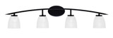 Kurve 4 Light Vanity Light 8.75 Inch Tall by Toltec - 3724-MB-59