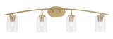 Kurve 4 Light Metal Vanity Light 10.25 Inch Tall by Toltec - 3724-NAB-300