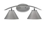 Kurve 2 Light Metal Shade Vanity Light 18.25 Incy Tall by Toltec - 3722-GP-421-GP