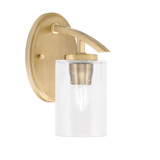 Kurve 1 Light Wall Sconce 4 Inch Wide by Toltec - 3720-NAB-30