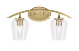 Kurve 2 Light Steel Vanity Light 10.25 Inch Tall by Toltec - 3722-NAB-72