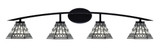 Kurve 4 Art Glass Light Vanity Light 8 Inch Tall by Toltec - 3724-MB-99