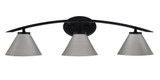 Kurve 3 Light Metal Shade Vanity Light 29 Inch Length by Toltec - 3723-GP-421-GP