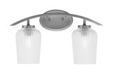 Kurve 2 Light Textured Glass Vanity Light 18.25 Incy Tall by Toltec - 3722-GP-4250