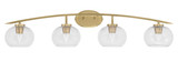 Kurve 4 Light Steel Vanity Light 9.25 Inch Tall by Toltec - 3724-NAB-202