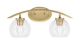 Kurve 2 Light Steel Vanity Light 9 Inch Tall by Toltec - 3722-NAB-91