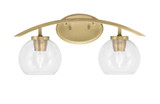 Kurve 2 Light Steel Vanity Light 9 Inch Tall by Toltec - 3722-NAB-91