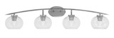 Kurve 4 Light Steel Vanity Light 9.5 Inch Tall by Toltec - 3724-460