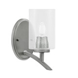 Kurve 1 Light Cylinder Glass Wall Sconce 8.75 Inch Tall by Toltec - 3721-30