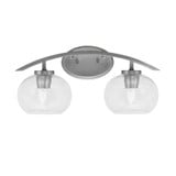 Kurve 2 Light Down Glass Vanity Light 18.25 Inch Length by Toltec - 3722-GP-202