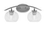 Kurve 2 Light Down Glass Vanity Light 18.25 Inch Length by Toltec - 3722-GP-202