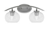 Kurve 2 Light Down Glass Vanity Light 18.25 Inch Length by Toltec - 3722-GP-202