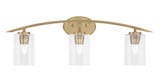 Kurve 3 Light Steel Vanity Light 29 Inch Length by Toltec - 3723-GP-300