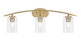 Kurve 3 Light Steel Vanity Light 29 Inch Length by Toltec - 3723-GP-300
