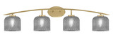Kurve 4 Light Textured Glass Vanity Light 9.5 Inch Tall by Toltec - 3724-NAB-4612