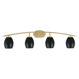 Kurve 4 Light Down Glass Vanity Light 10 Inch Tall by Toltec - 3724-NAB-426-MB
