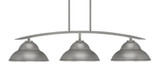 Kurve 3 Light Steel Island Pendant 44.75 Inch Length by Toltec - 3736-GP-428-GP