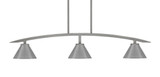 Kurve 3 Light Metal Shade Island Pendant 41 Inch Length by Toltec - 3736-GP-421-GP