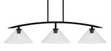 Kurve 3 Light Steel Island Pendant 45.25 Inch Length by Toltec - 3736-MB-30
