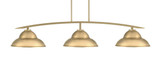 Kurve 3 Light Island Pendant 53.25 Inch Length by Toltec - 3733-42