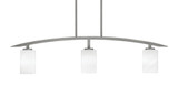 Kurve 3 Light Steel Island Pendant 41 Inch Length by Toltec - 3736-GP-3001
