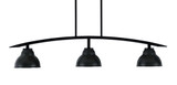 Kurve 3 Light Island Pendant 8.75 Inch Tall by Toltec - 3736-MB-427