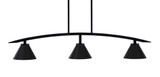 Kurve 3 Light Island Pendant 8 Inch Tall by Toltec - 3736-MB-421
