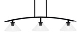 Kurve 3 Light Island Pendant 8.5 Inch Tall by Toltec - 3736-MB-31