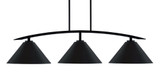 Kurve 3 Light Steel Island Pendant 46 Inch Length by Toltec - 3736-MB-420
