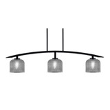 Kurve 3 Light Steel Island Pendant 9.5 Inch Tall by Toltec - 3736-MB-461