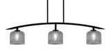 Kurve 3 Light Steel Island Pendant 9.5 Inch Tall by Toltec - 3736-MB-461