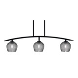 Kurve 3 Light Textured Glass Island Pendant 9.5 Inch Tall by Toltec - 3736-MB-460