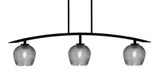 Kurve 3 Light Textured Glass Island Pendant 9.5 Inch Tall by Toltec - 3736-MB-460