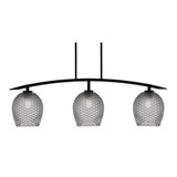 Kurve 3 Light Steel Island Pendant 12.5 Inch Tall by Toltec - 3736-MB-490