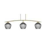 Kurve 3 Light Glass Island Pendant 49.75 Inch Length by Toltec - 3733-NAB-492