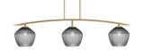 Kurve 3 Light Glass Island Pendant 49.75 Inch Length by Toltec - 3733-NAB-492