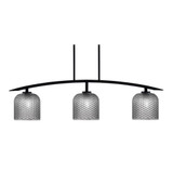 Kurve 3 Light Steel Island Pendant 11.5 Inch Tall by Toltec - 3736-MB-491