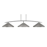 Kurve 3 Light Steel Medium Bar Island Pendant 54.25 Inch Length by Toltec - 3733-GP-424-GP