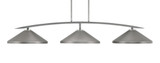 Kurve 3 Light Steel Medium Bar Island Pendant 54.25 Inch Length by Toltec - 3733-GP-424-GP