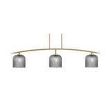 Kurve 3 Light Down Glass Island Pendant 12.25 Inch Tall by Toltec - 3733-NAB-491