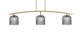 Kurve 3 Light Down Glass Island Pendant 12.25 Inch Tall by Toltec - 3733-NAB-491