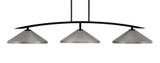 Kurve 3 Light Steel Island Pendant 54.25 Inch Length by Toltec - 3733-424