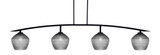 Kurve 4 Light Steel Bar Island Pendant 70 Inch Length by Toltec - 3734-MB-4922